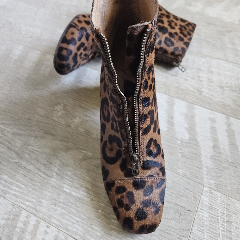 Madewell Amalia In Leopard Callf Hair Ankle Boots - Picture 5 of 16